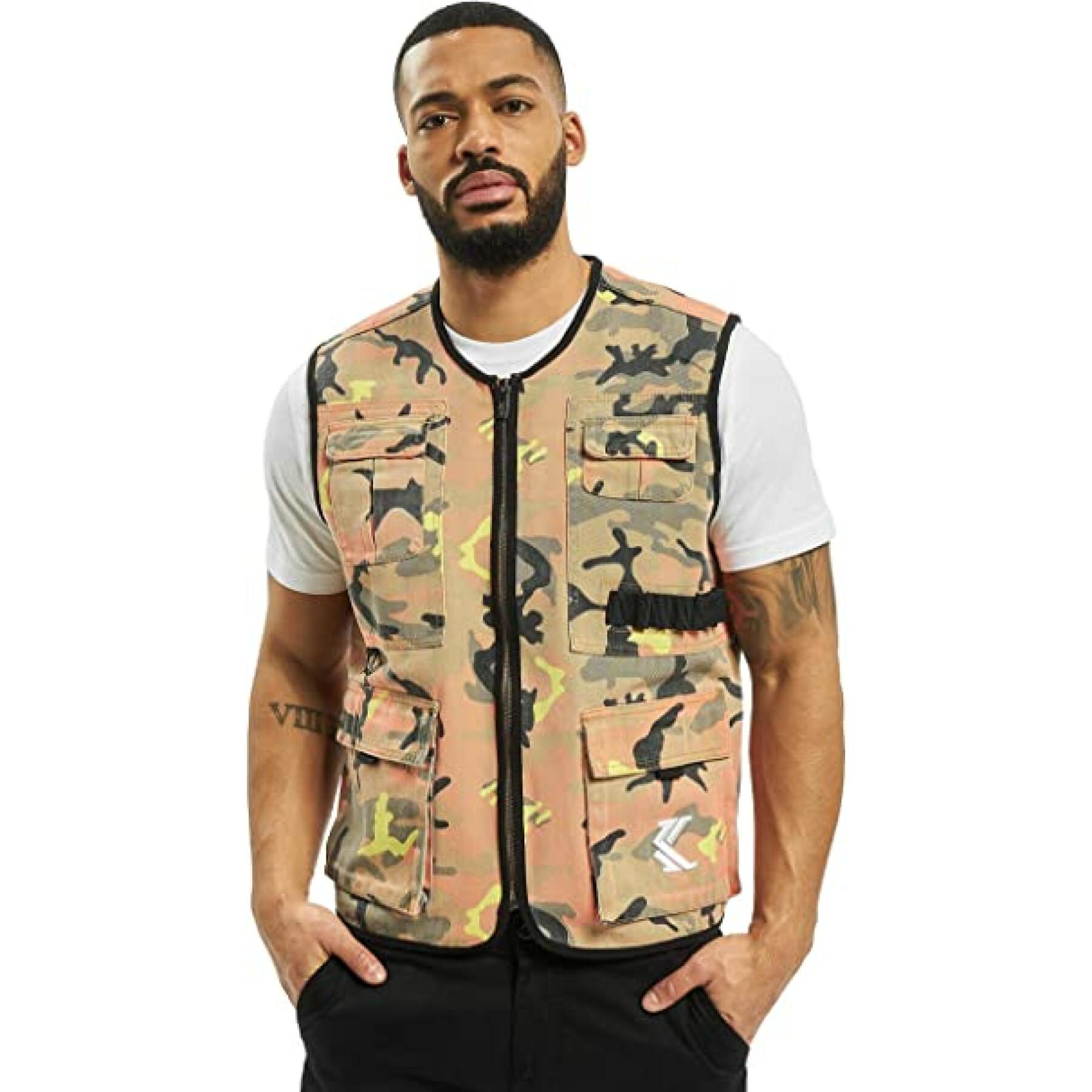 Buy People Olive Green Camouflage Print Sleeveless Jacket - Jackets for Men  1132480 | Myntra