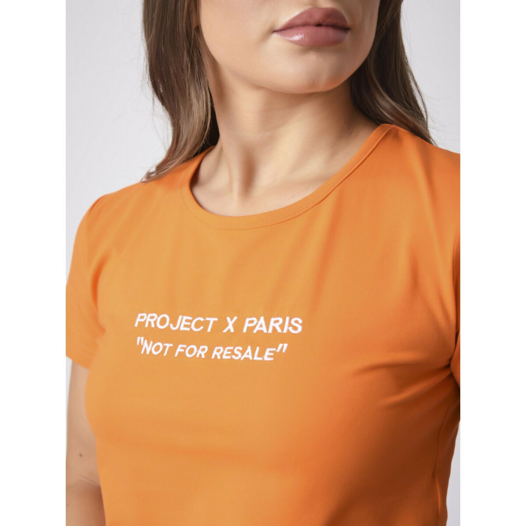 Women's crop logo embroidery t-shirt Project X Paris
