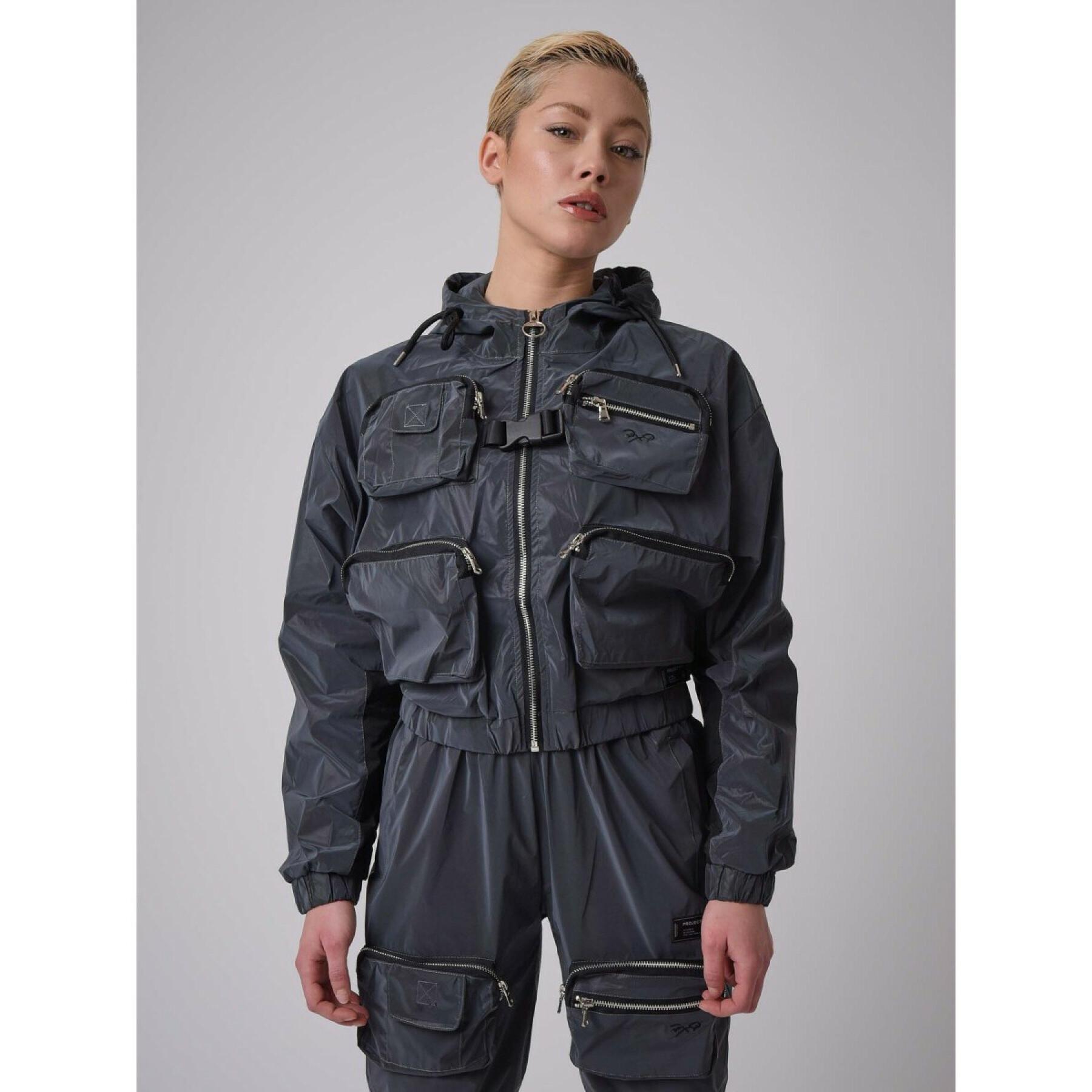 Women's reflect hooded jacket with relief pockets Project X Paris