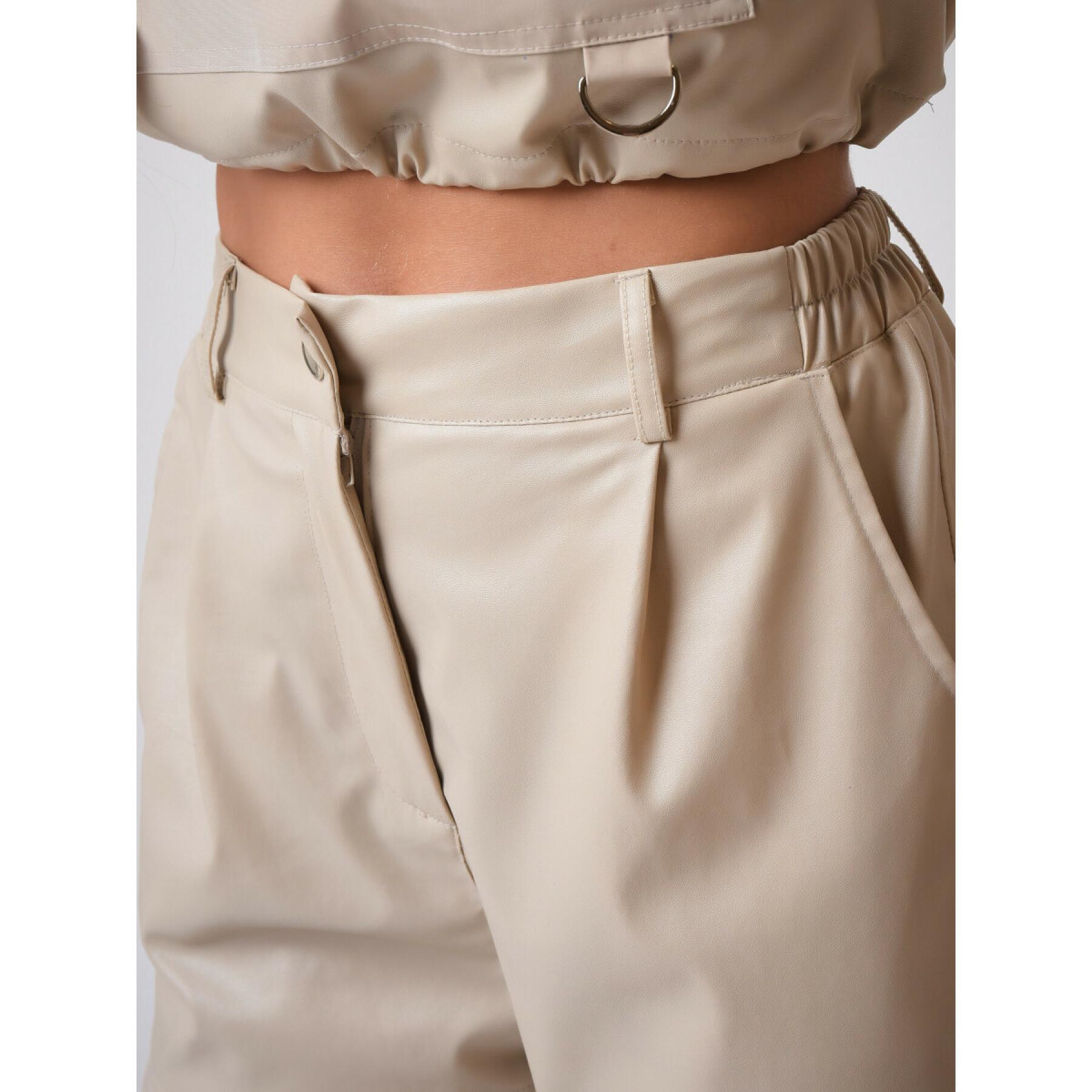 Women's imitation leather square padded trousers Project X Paris