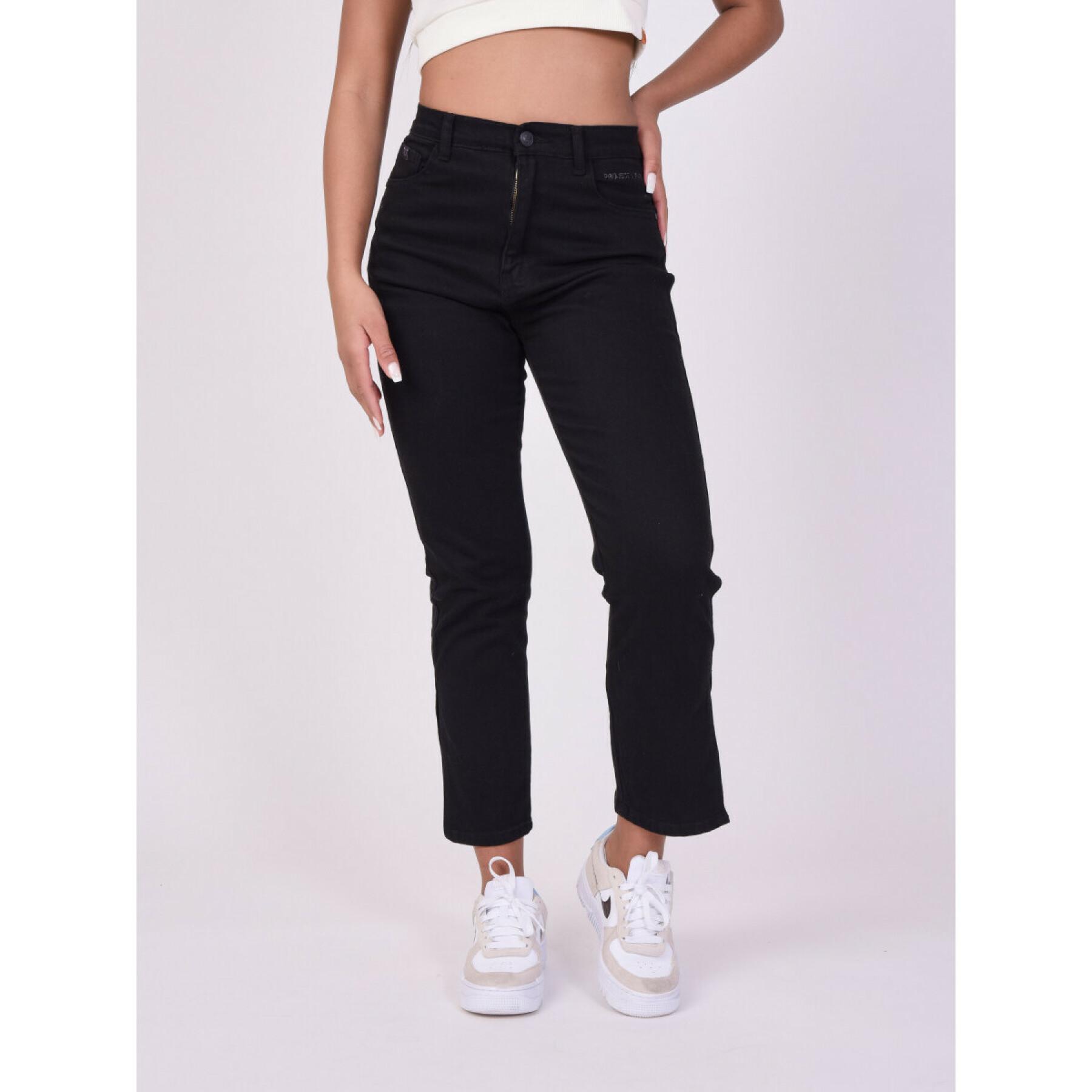Straight flared jeans with slit for women Project X Paris