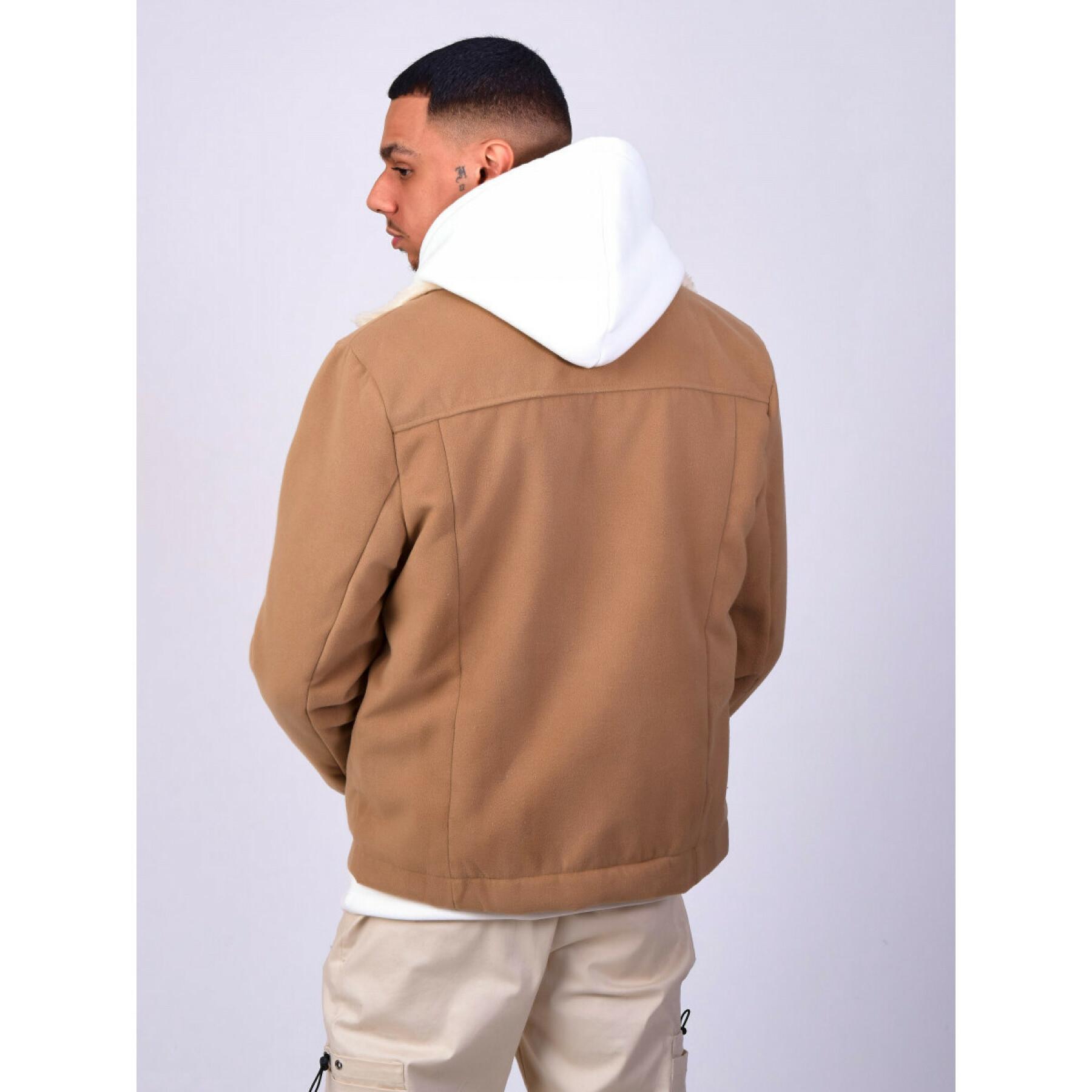 Plain jacket with sheepskin effect lining Project X Paris