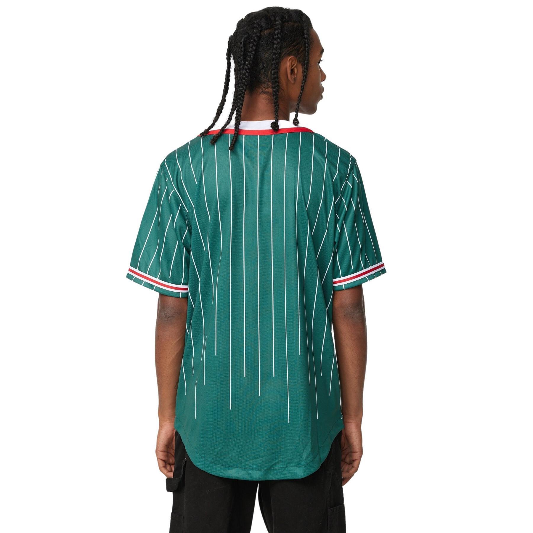 Karl Kani SERIF PINSTRIPE BASEBALL SHIRT - Camisa - dark green