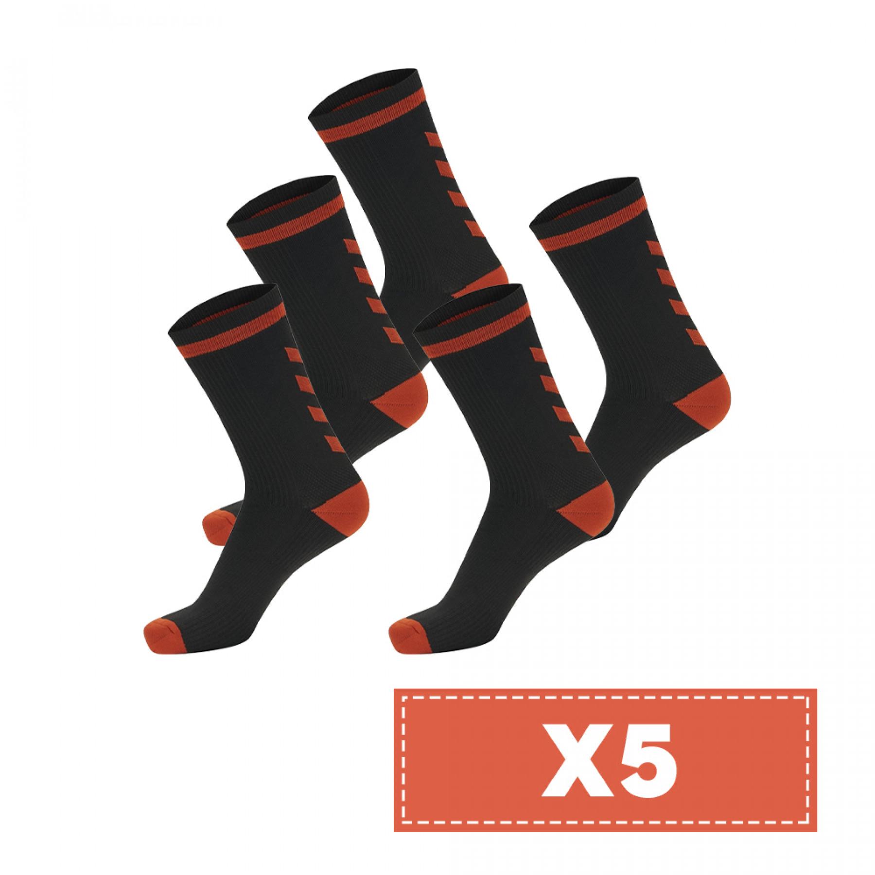 Pack of 5 pairs of dark socks Hummel Elite Indoor Low
