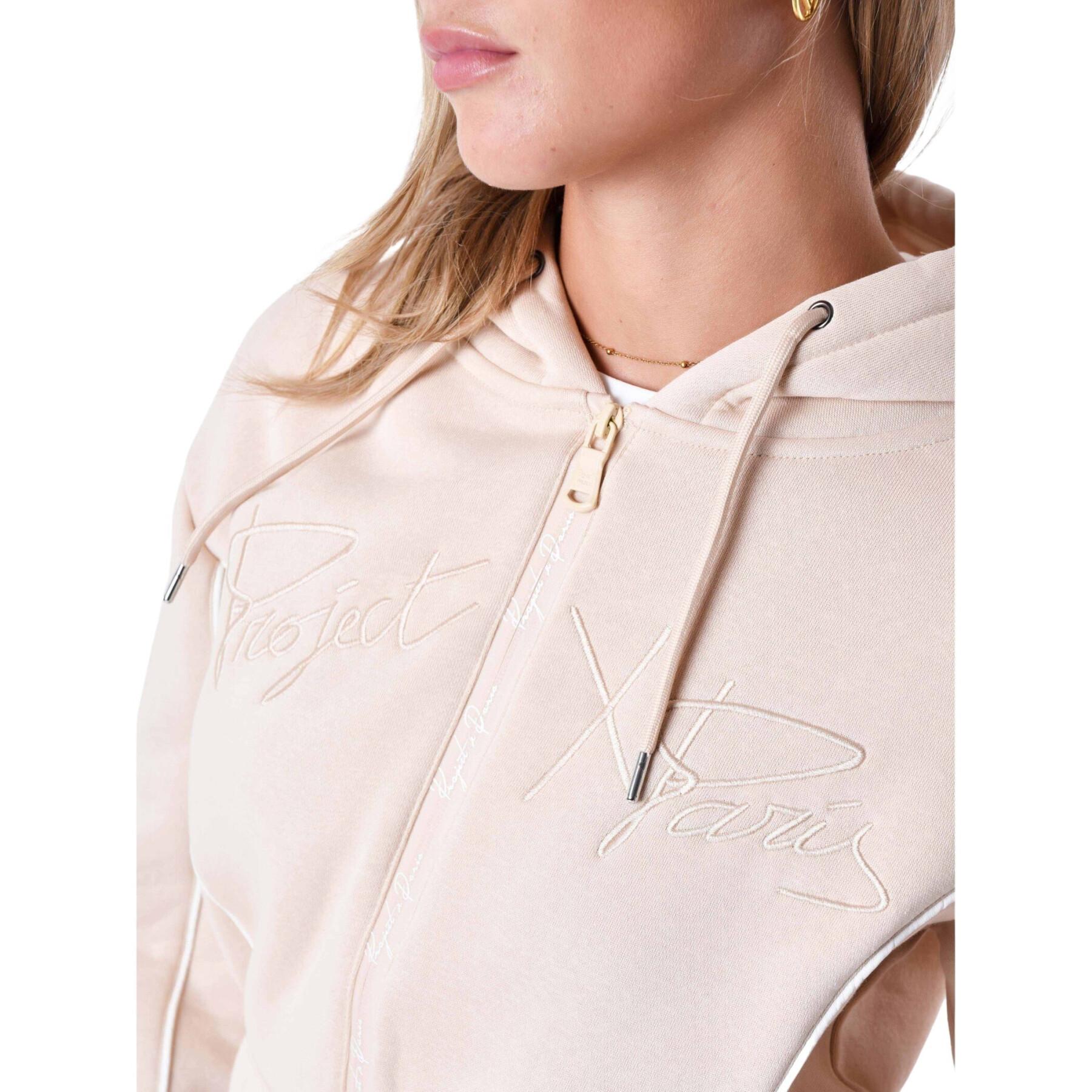 Hoodie zipper with elastic band woman Project X Paris