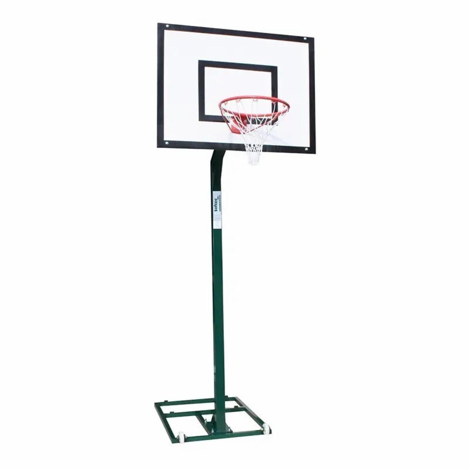 Set of 2 minibasket baskets with wheels without hoop board or counterweight monotubular Softee Equipment