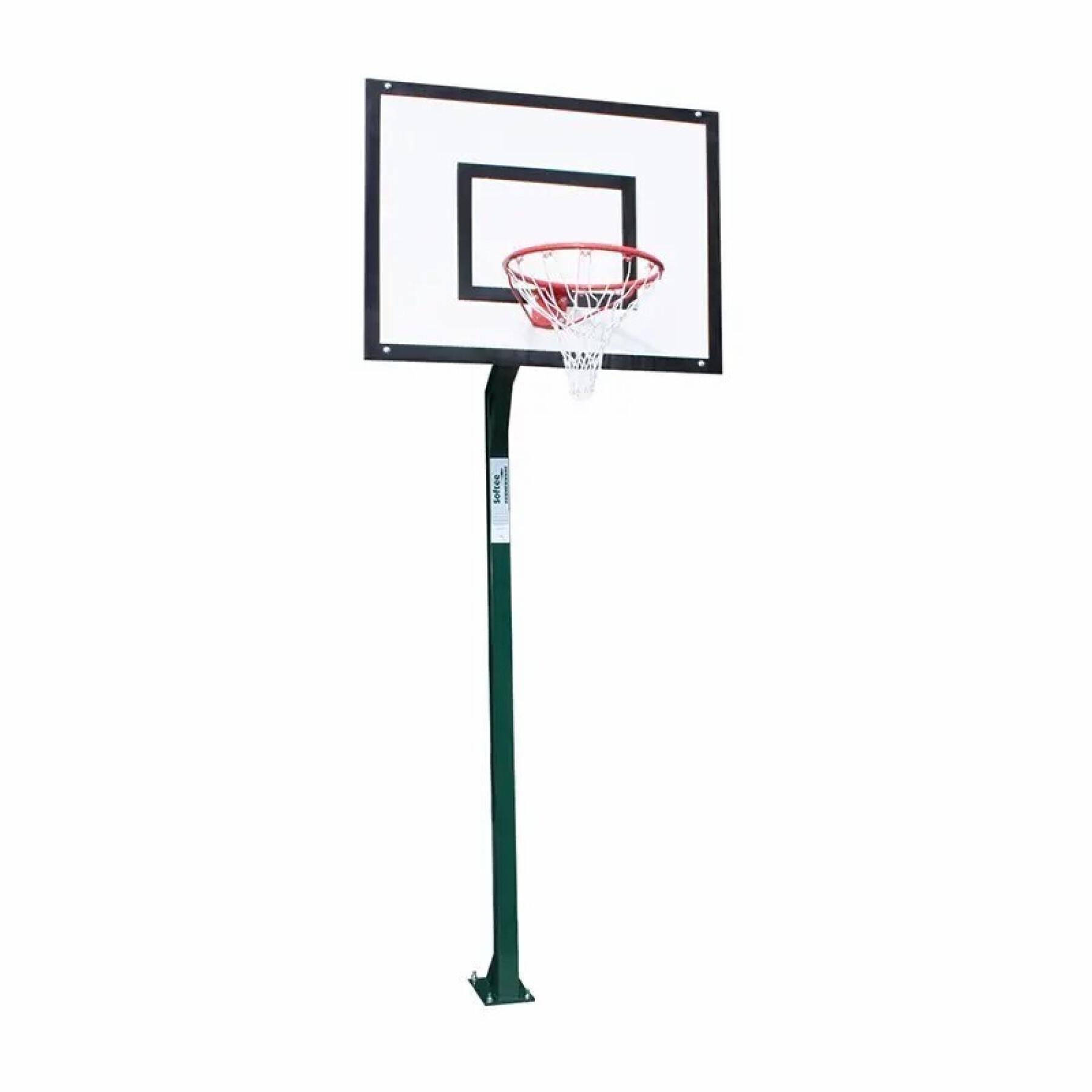 Set of 2 minibasket baskets without board or hoop with base for anchoring Softee Equipment Monotubular Fija