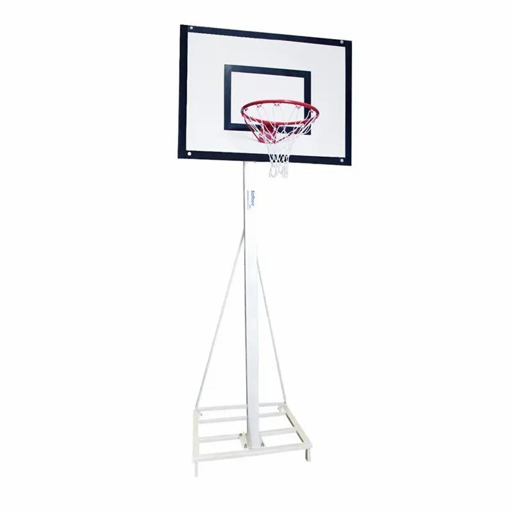 Set of 2 mini-basketball baskets monotube trasportable 2 wheels with cart - without board or hoop Softee Equipment Deluxe