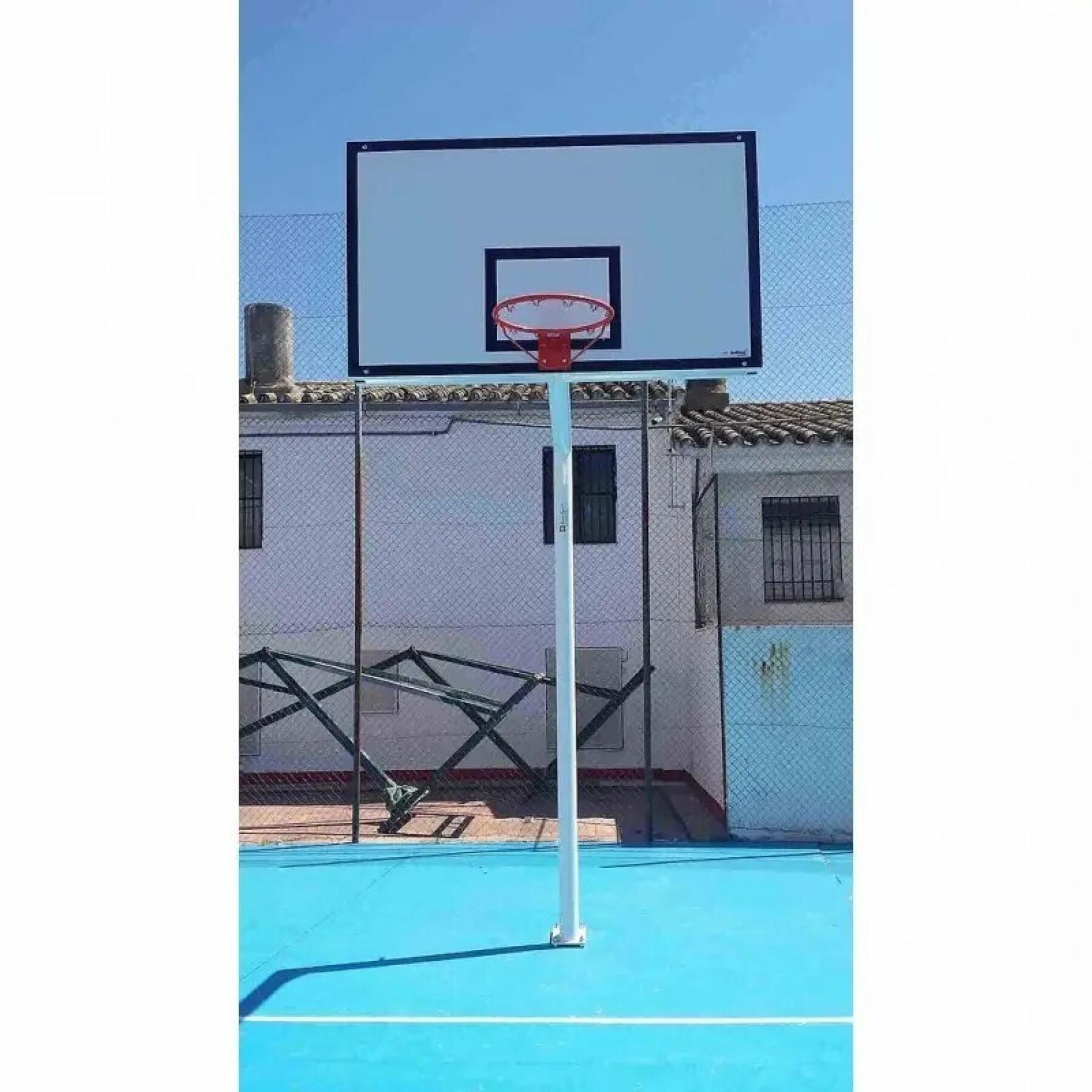 Set of 2 basketball baskets monotube without board, hoop with anchor base Softee Equipment