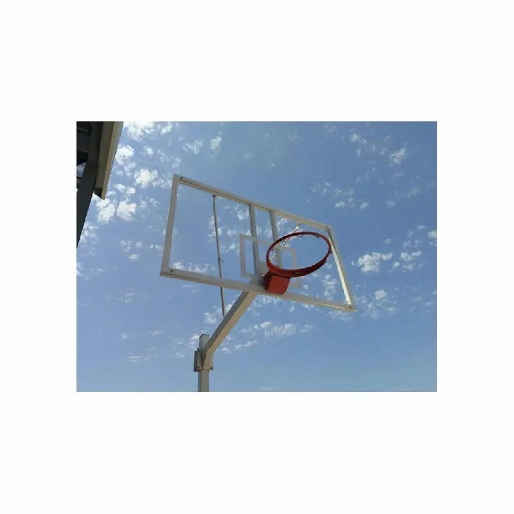 Set of 2 single-pipe basketball hoops with base for anchoring - no boards or hoops Softee Equipment Deluxe
