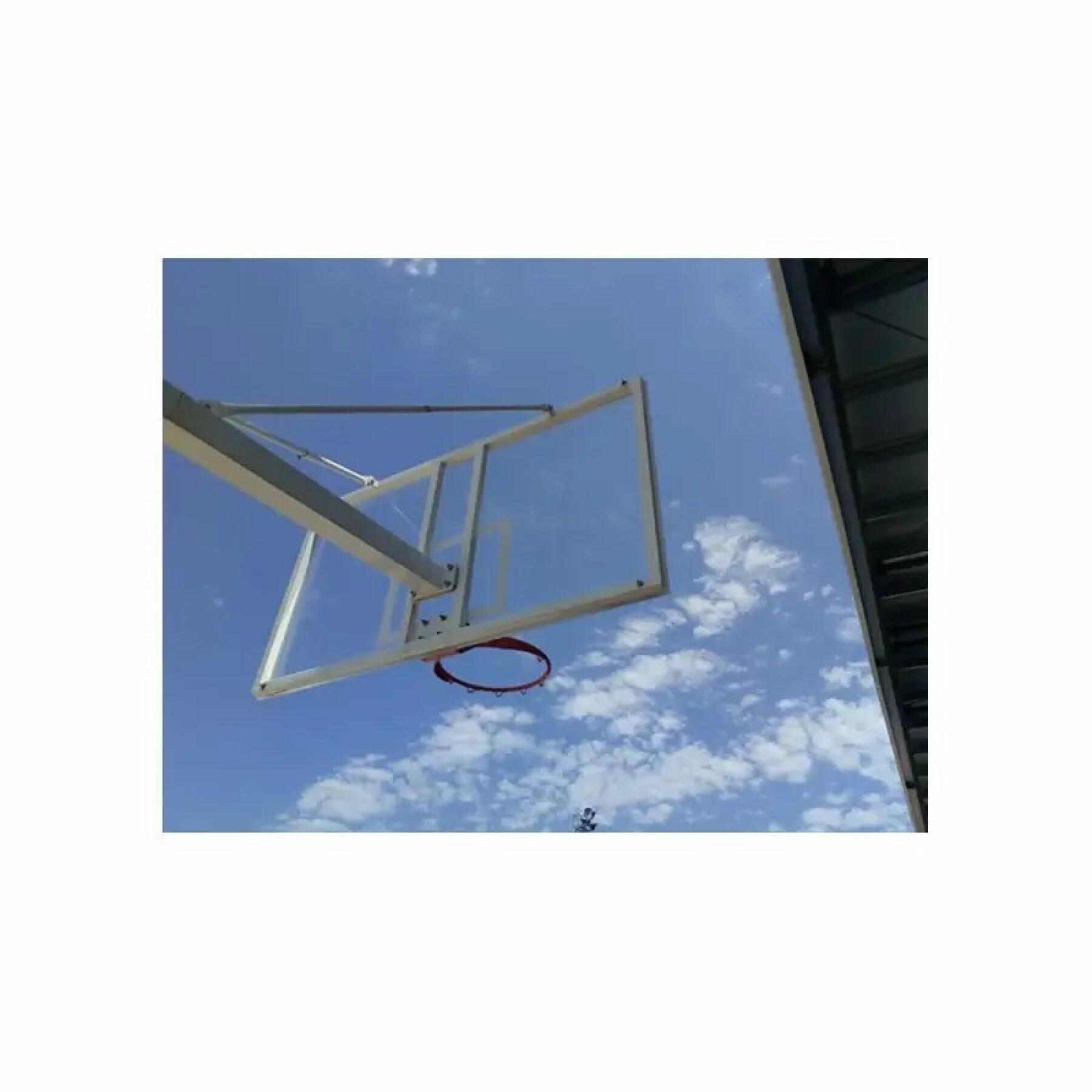 Set of 2 single-pipe basketball hoops with base for anchoring - no boards or hoops Softee Equipment Deluxe