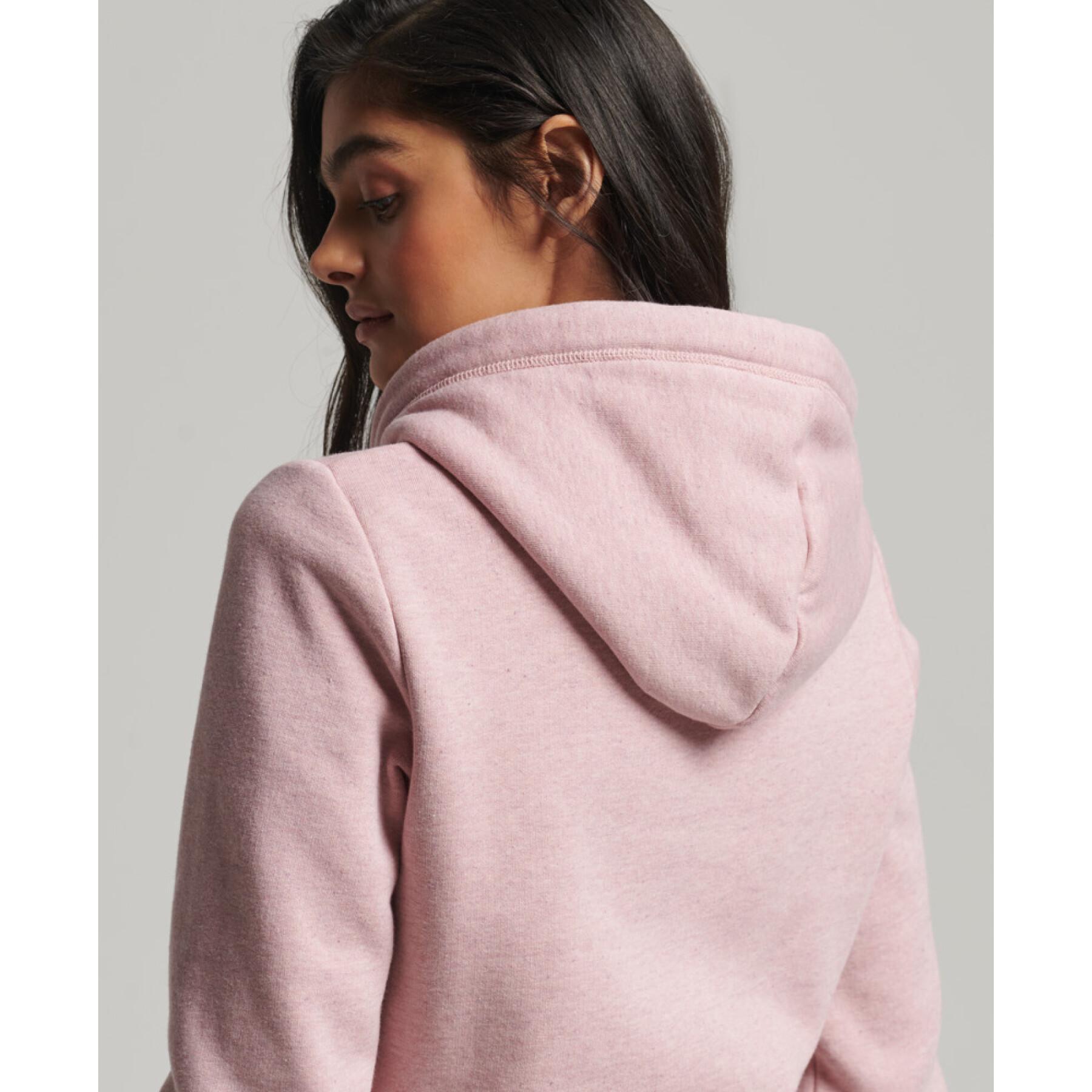 Hooded sweatshirt zipped organic cotton woman Superdry Vintage Logo