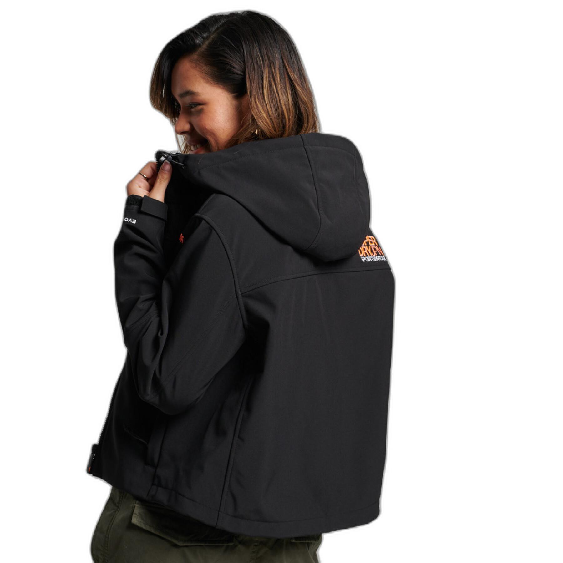 Women's softshell hooded waterproof jacket Superdry Code Trekker