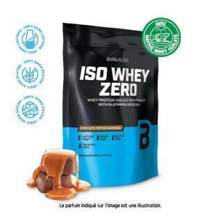 Pack of 10 bags of protein Biotech USA iso whey zero lactose free - Chocolat-caramel - 500g