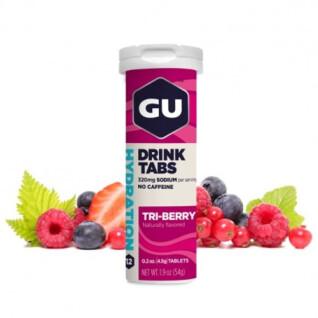 Tube of 12 hydration tablets Gu Energy 3 fruits rouges (x8)