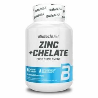 Lot of 12 jars of vitamin zinc + chelate Biotech USA - 60 comp