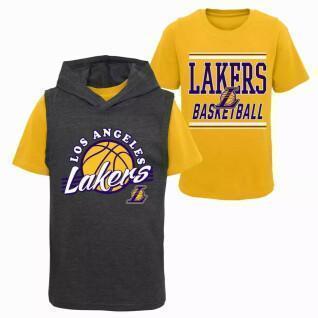 OuterStuff Los Angeles Lakers T Shirt Standing Tall Tee Lebron James Yellow S 