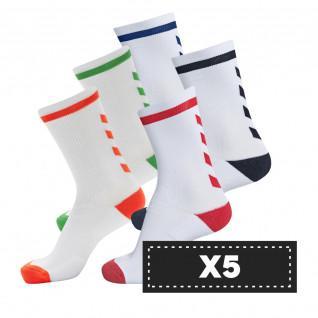 Pack of 5 pairs of clear socks Hummel Elite Indoor Low (coloris au choix)
