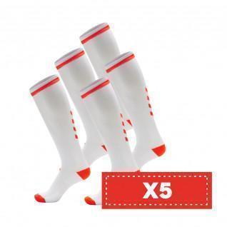 Pack of 5 pairs of clear socks Hummel Elite Indoor high