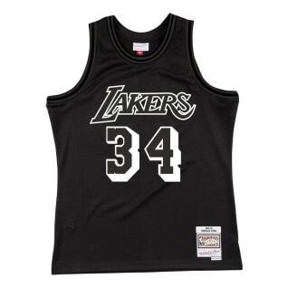 shaquille o'neal los angeles lakers '96 white logo nba jersey