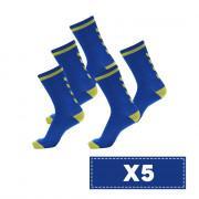 Pack of 5 pairs of dark socks Hummel Elite Indoor Low