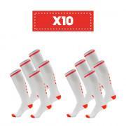 Pack of 10 pairs of light-coloured socks Hummel Elite Indoor high