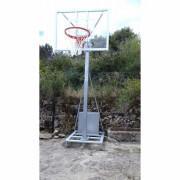 Set of 2 galvanized mobile monotube minibasket baskets 2 wheels with cart without backboards hoops and nets Softee Equipment Deluxe