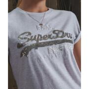 Sequined T-shirt for women Superdry Vintage Logo