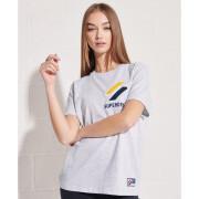 Women's chenille velvet and organic cotton T-shirt Superdry Sportstyle