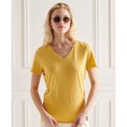 Women's collar T-shirt Superdry V Essential en coton biologique